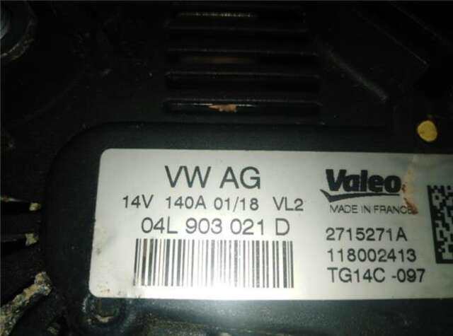 Alternador Volkswagen Tiguan 2.0 ADVANCE 4MOTION BMT [2.0 LTR. - 110 KW TDI]
