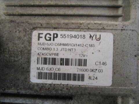 Foto 2ª: Centralita Motor ECU Opel Combo 1.3 CDTI 16V 69CV 51KW [Z 13 DT] (2005)
