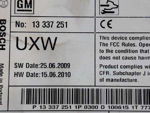 Foto 3ª: Sistema Audio Radio CD Opel Astra COSMO 160CV 118KW [A20DTH] (2010)