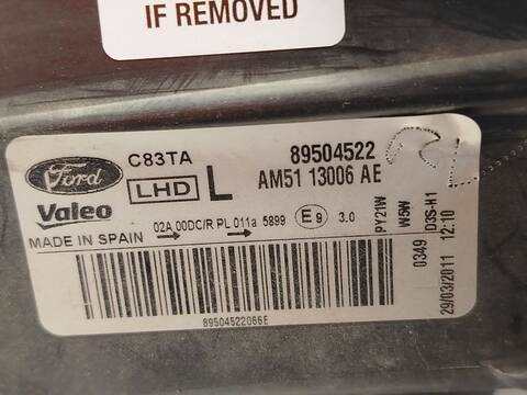 Foto 4ª: Faro Izquierdo Ford C Max 1.6 TDCI 115CV 85KW GRAND DXA/CB7 DXA/CEU) [T1DA] (2011)