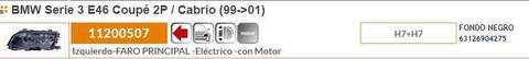 Foto 2ª: Faro Izquierdo Bmw Serie 3 315 COUPE 204CV 150KW