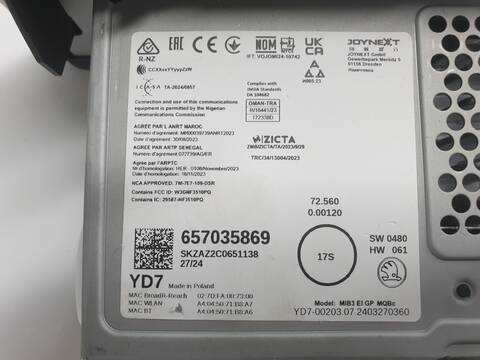 Foto 3ª: Pantalla Multifuncion Skoda Fabia SELECTION