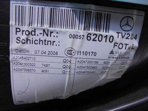 Foto 4ª: Tapizados Cartoneras Mercedes Clase C 160 2.1 CDI CAT BERLINA 170CV 125KW [646811] (2009)