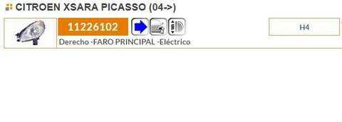 Foto 2ª: Faro Derecho Citroen Xsara PICASSO 90CV 66KW