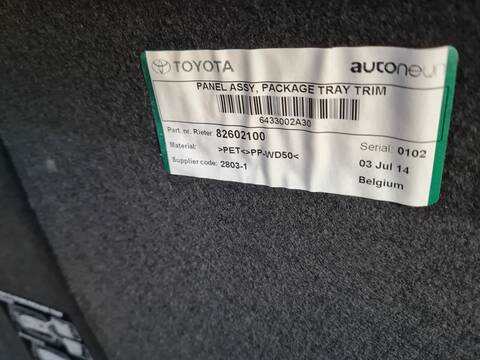 Foto 2ª: Bandeja Trasera Toyota Auris ACTIVE 132CV 97KW [1ZR] (2014)