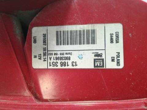 Foto 3ª: Piloto Trasero Derecho Opel Corsa ENJOY 75CV 55KW [Z13DTJ] (2008)