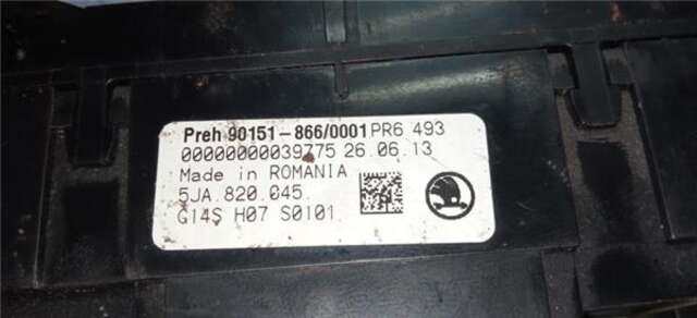 Foto 2ª: Mando Climatizador Skoda Rapid 1.6 ACTIVE [1.6 LTR. - 77 KW TDI DPF] [CAYC]