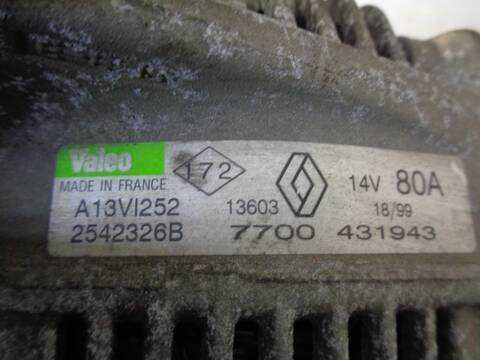 Foto 3ª: Alternador Renault Megane 1.9 D AUTHENTIQUE BERLINA 64CV 47KW I FASE 2 BERLINA BA0) [F8Q] (2000)