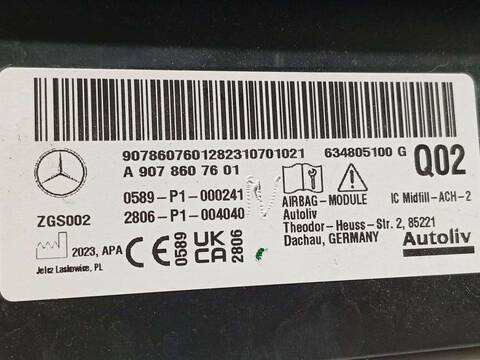 Foto 4ª: Airbag Cortina Delantero Derecho Mercedes Sprinter 419 CDI RWD 907.643 907.645 907.647) 190CV 140KW FURGONETA [654920] (2024)