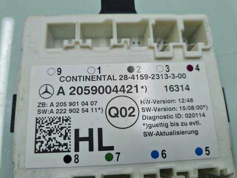 Foto 2ª: Centralita Cierre Centralizado Mercedes Clase C 160 C 220 CDI BLUETEC 205.004) 170CV 125KW [651921] (2016)