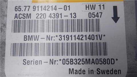Foto 2ª: Centralita Airbag Bmw Serie 5 518 3.0 530D [3 0 LTR. - 160 KW TD CAT] BERLINA 218CV