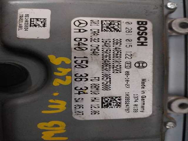 Foto 2ª: Centralita Motor ECU Mercedes Clase B 180 2.0 CDI [D 640940] (2009)