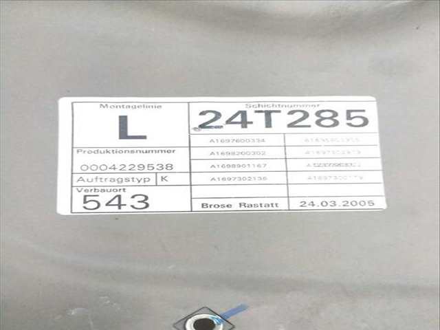 Foto 2ª: Elevalunas Manual Trasero Izquierdo Mercedes Clase A 140 A 180 CDI 169.007 169.307) (2004)