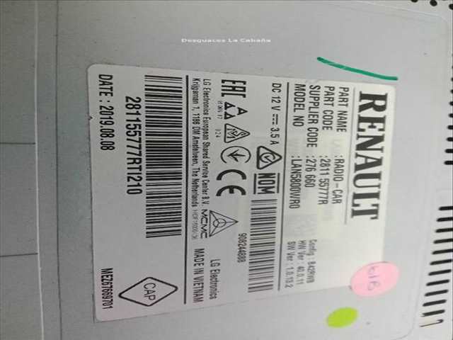 Foto 3ª: Pantalla Multifuncion Renault Captur 0.9 TCE 90 [H5F 412] (2013)