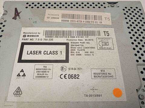 Foto 2ª: Sistema Audio Radio CD Nissan Qashqai ACENTA 110CV 81KW [K9K636] (2015)