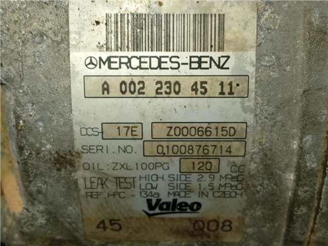 Foto 2ª: Compresor Aire Acondicionado Mercedes Clase C 160 1.6 C 180 KOMPRESSOR BLUEEFFICIENCY (204.044) [1.6 LTR. - 115 KW CAT]