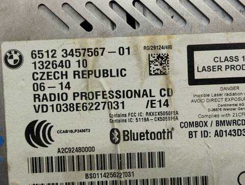 Foto 3ª: Sistema Audio Radio CD Bmw Mini COOPER D 112CV 82KW [N47C20A] (2014)