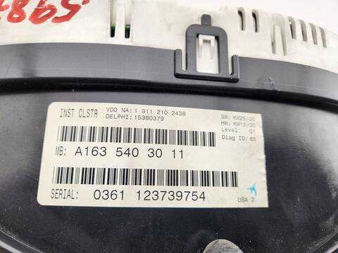 Foto 3ª: Cuadro de Instrumentos Mercedes Clase ML 270 2.7 CDI 20V CAT W163) [OM612963] (2001)