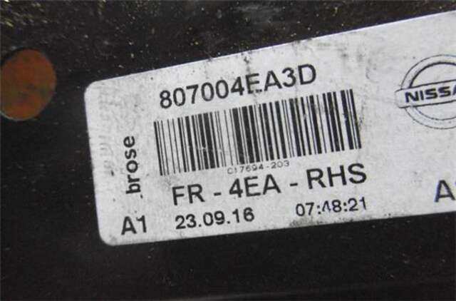 Elevalunas Eléctrico Delantero Derecho Nissan Qashqai 1.6DCI