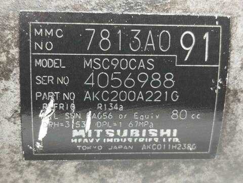 Foto 4ª: Compresor Aire Acondicionado Mitsubishi Outlander 2.2 DI-D CAT 156CV 115KW [4HK] (2010)
