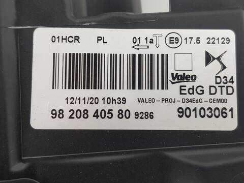 Foto 2ª: Faro Derecho DS 3 1.2 12V PURETECH 131CV [DV4C] (2018)