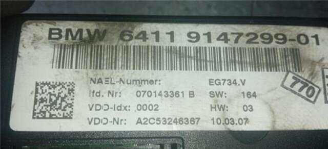 Mando Climatizador Bmw Serie 1 114 2.0 118D [2.0 LTR. - 105 KW TURBODIESEL CAT]