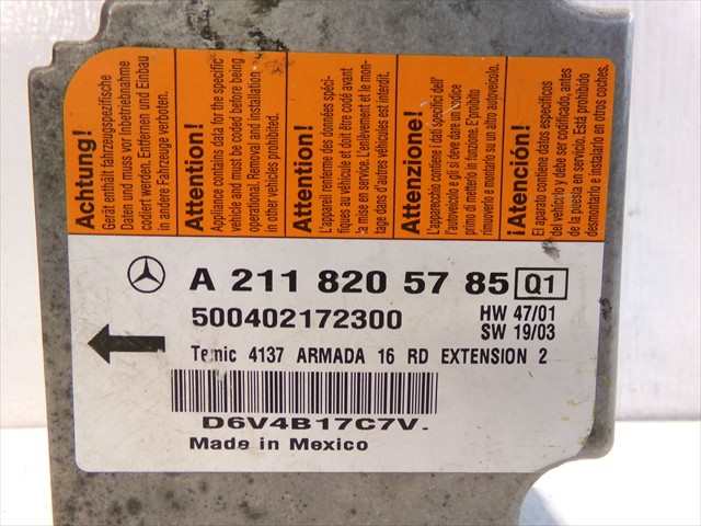 Foto 4ª: Centralita Airbag Mercedes Clase E 270 2.7 CDI W211,2002-2009 [647961] (2004)