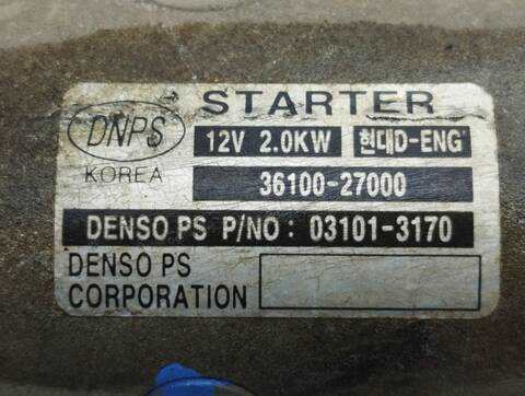 Foto 4ª: Motor de Arranque Kia Carens 2.0 CRDI EX MONOVOLUMEN 113CV 83KW [D4EA] (2003)