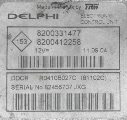 Foto 3ª: Centralita Motor ECU Renault Clio CAMPUS 1 DCI DIESEL 82CV (2001)