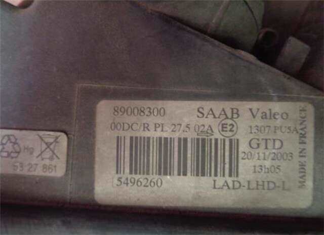 Foto 2ª: Faro Izquierdo Saab 9-3  BERLINA (06.1997-_06.2001) [20BSE]