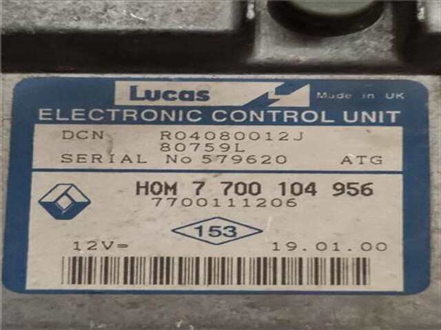 Foto 2ª: Centralita Motor ECU Renault Kangoo D 65 1.9 (KC0E. KC02. KC0J. KC0N) [F8Q 630]