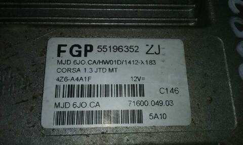 Foto 2ª: Centralita Motor ECU Opel Corsa 1.3 16V CDTI CAT Z 13 DT - LN9) 69CV 51KW [Z13DT] (2005)