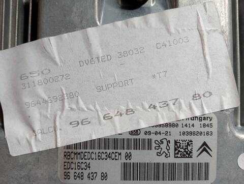 Foto 2ª: Centralita Motor ECU Peugeot 308 CONFORT 1.6 HDI FAP CAT 9HZ - DV6TED4) 109CV (2007)