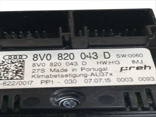 Foto 2ª: Mando Climatizador Audi A3 S3 QUATTRO (2012)