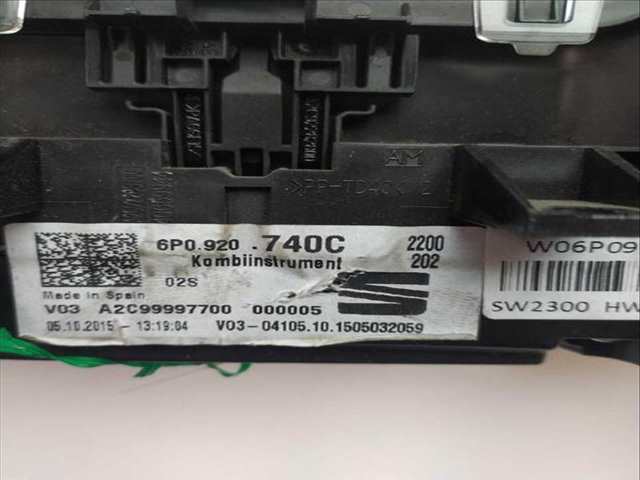 Foto 3ª: Cuadro de Instrumentos Seat Ibiza 1.2 TSI 90CV (2008)