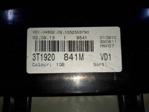 Foto 3ª: Cuadro de Instrumentos Skoda Superb 2.0 TDI AMBITION 140CV 103KW 3T4) [CFFB] (2013)