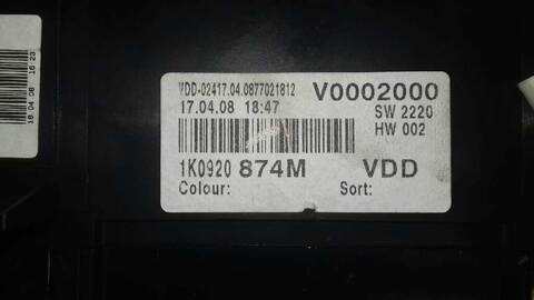 Foto 3ª: Cuadro de Instrumentos Volkswagen Golf IGOLF BERLINA 105CV 77KW [BLS] (2008)
