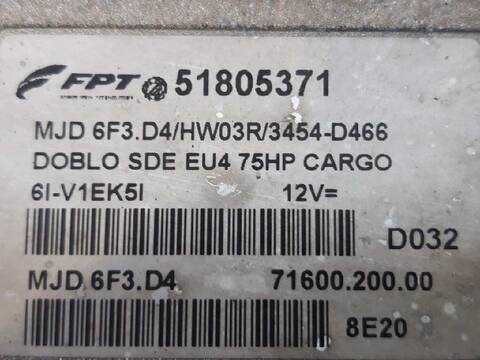 Foto 3ª: Centralita Motor ECU Fiat Doblo 1.3 16V JTD CAT 75CV 55KW [199A2000] (2008)