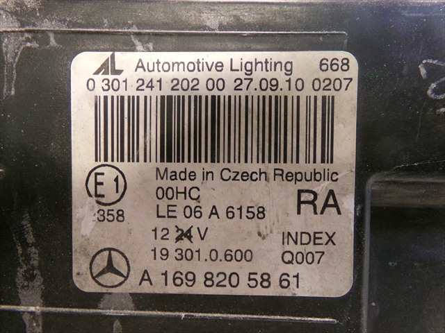 Foto 4ª: Faro Derecho Mercedes Clase A 180 2.0 CDI W169,2004-2012 [640940] (2010)