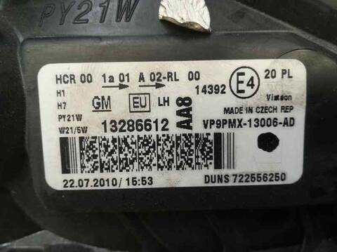 Foto 3ª: Faro Izquierdo Opel Meriva COSMO 120CV 88KW [A14NEL] (2010)