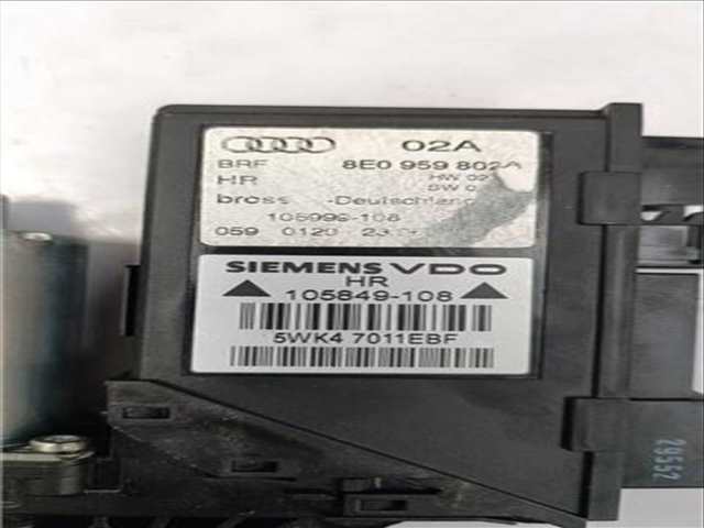 Foto 2ª: Elevalunas Eléctrico Trasero Derecho Audi A4 2.0 TDI [2 0 LTR. - 103 KW TDI] AVANT 140CV [BPW]
