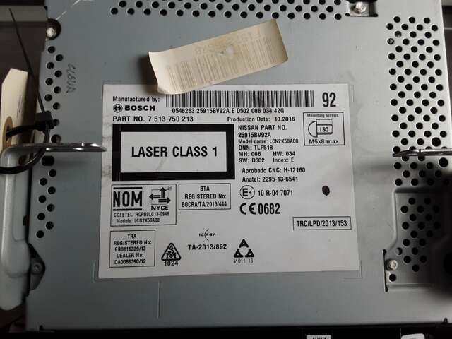 Foto 2ª: Sistema Audio Radio CD Nissan Juke 1.2 TCE 115CV 0CV [HRA2] (2017)
