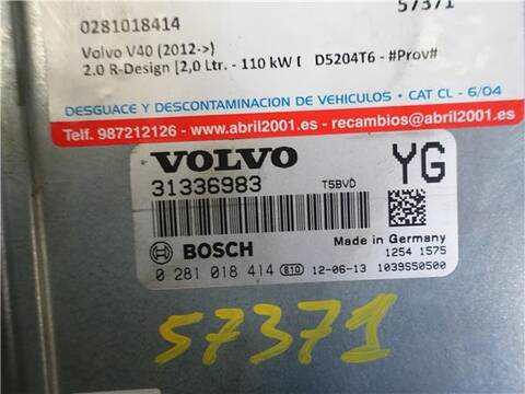 Foto 3ª: Centralita Motor ECU Volvo V40 2.0 R-DESIGN 150CV 110KW [D5204T6] (2014)