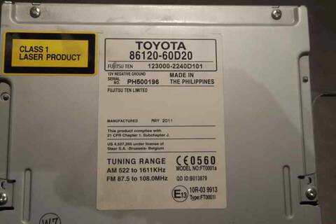 Foto 3ª: Sistema Audio Radio CD Toyota Land Cruiser LIFE 190CV 140KW [1KDFTV] (2011)