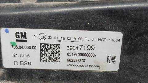 Foto 3ª: Faro Derecho Opel Astra DYNAMIC STAR/STOP 125CV 92KW [B14XFT] (2016)