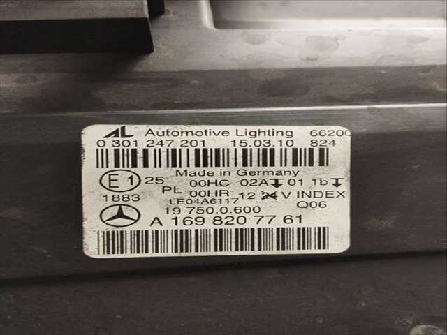 Foto 3ª: Faro Izquierdo Mercedes Clase B 150 180 CDI 245.207) 109CV 80KW [640940] (2010)