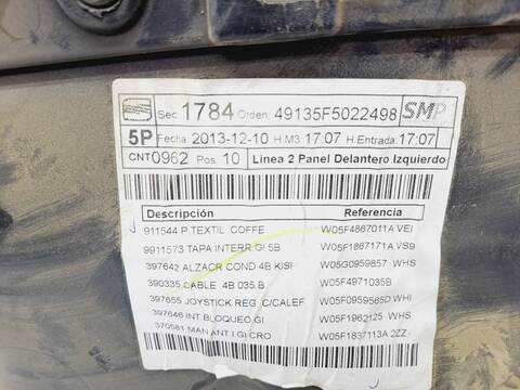Foto 3ª: Tapizados Cartoneras Seat Leon I-TECH 105CV 77KW [CLH] (2014)