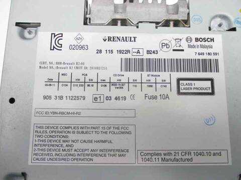 Foto 3ª: Sistema GPS Renault Koleos M9RH862 (2011)
