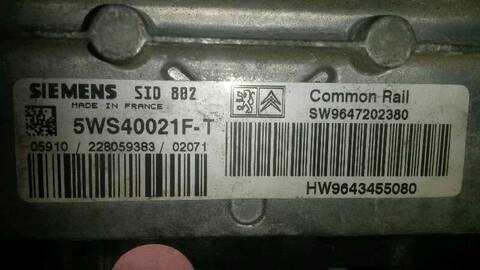 Foto 2ª: Centralita Motor ECU Citroen C3 1.4 HDI SX 68CV 50KW [8HX] (2002)