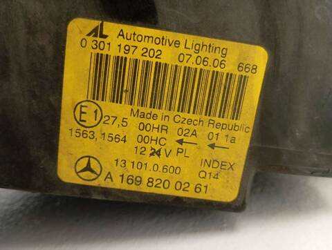 Foto 3ª: Faro Derecho Mercedes Clase A 140 A 150 169.031) 95CV 70KW [M266920] (2006)